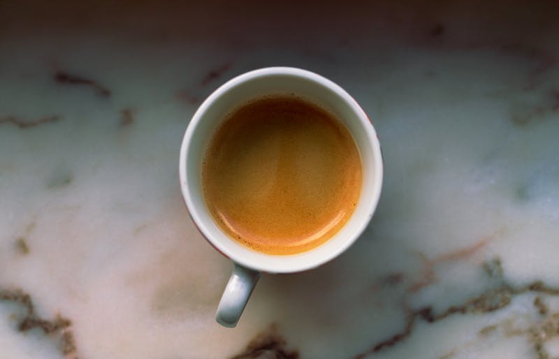 Italian espresso coffee in small cup